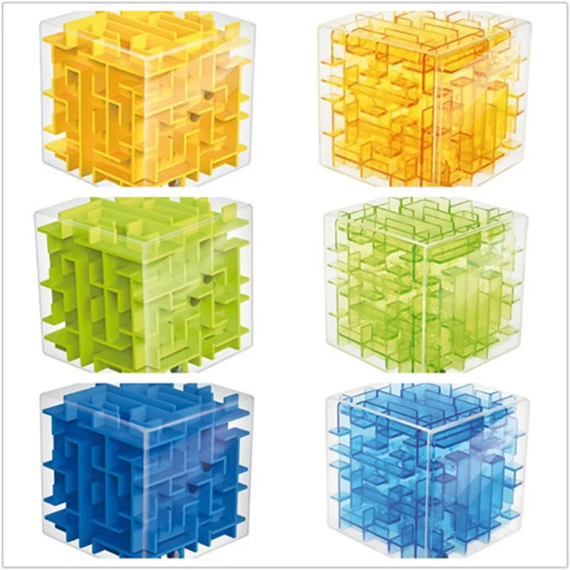 

3D Cube rubik Transparent Six-sided Maze Magic Cube Puzzle Speed Cube Rolling Ball Game Cubos Maze Kids Toys