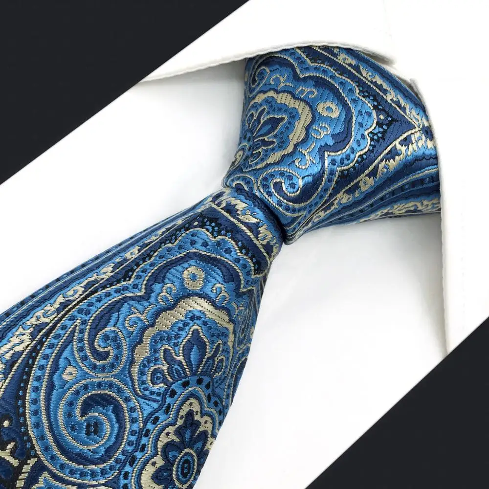 Мужской набор галстуков Классический Синий Геометрический Шелковый Бизнес