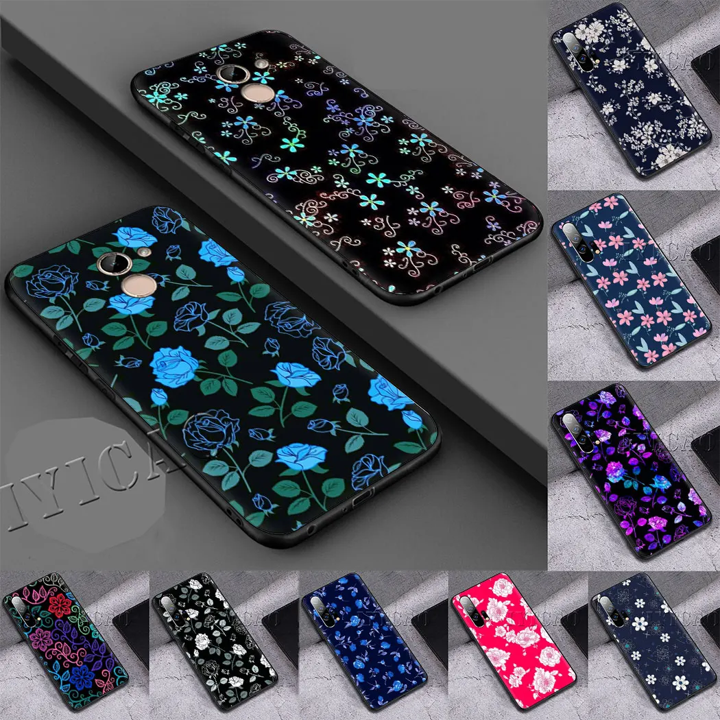 Мягкий чехол с черно-белыми цветами для huawei P20 Lite Pro P30 P Smart Z Plus | Мобильные телефоны