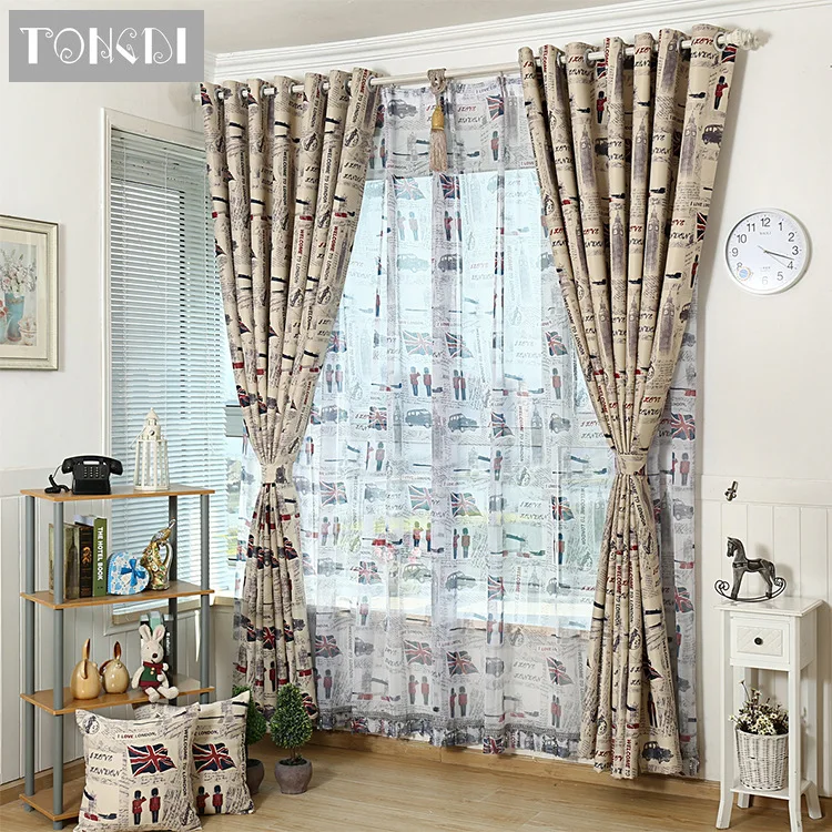 TONGDI Детские затемненные шторы мультяшный принт Юнион Джек для дома спальни