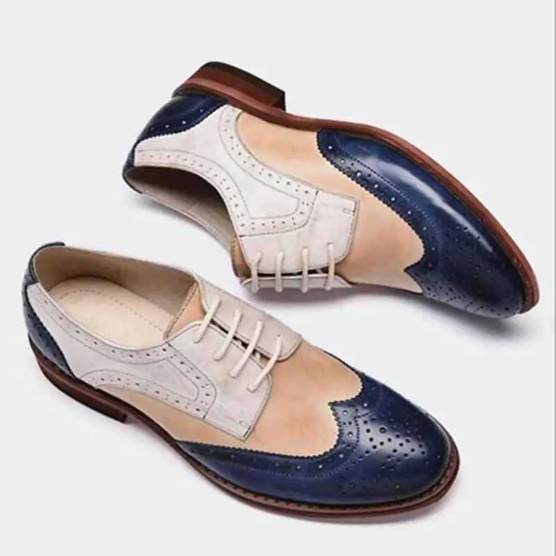 Женская обувь на плоской подошве в винтажном стиле из PU искусственной кожи