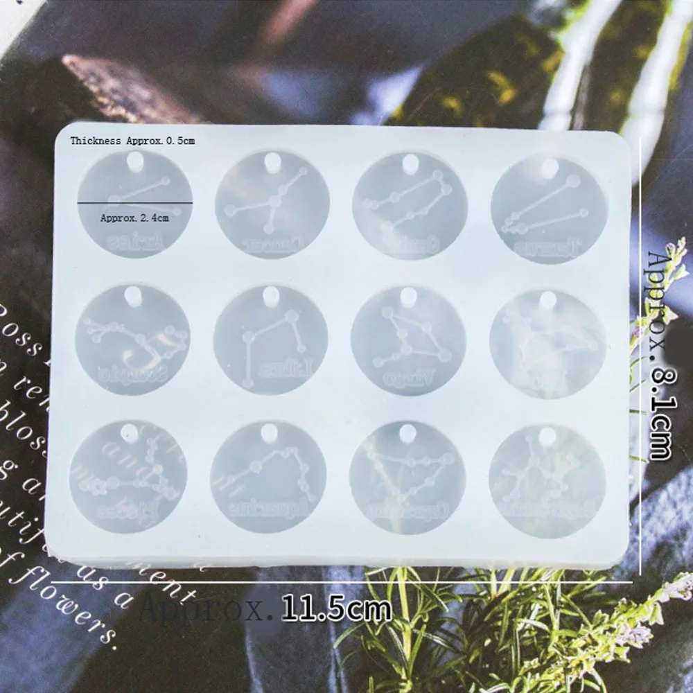 

12 Horoscopes Silicone Casting Molds Jewelry Tools For DIY Resin Horoscopes Pendants Keychain Epoxy Art Craft Handmade Making
