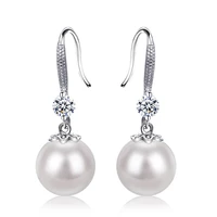 s925 sterling silver pearl zircon pendant earrings for woman wedding engagement fashion party charm jewelry