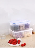 1pc 3 4 grips refrigerator food storage box grains fruits vegetables storage box kitchen fresh containers snacks jar ok 1190