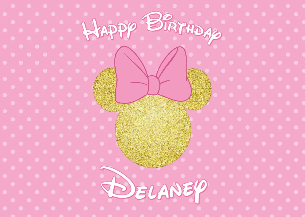 5x7 футов белый розовый узор в горошек мышь бант детский душ пользовательский