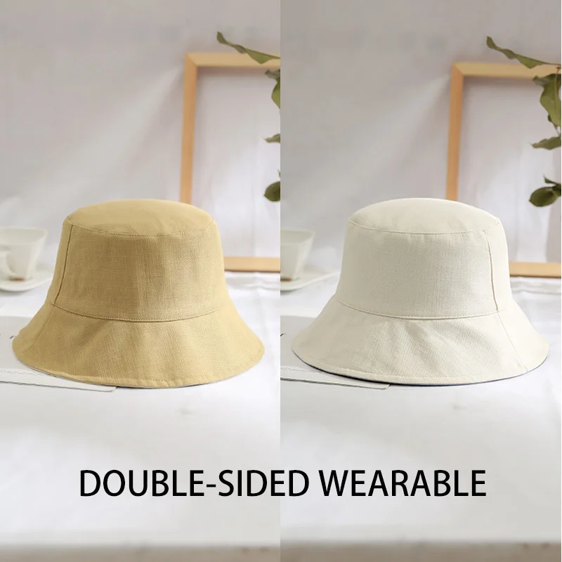 

[PTAH] Fashion New Women Cloth Hat Anti-UV Breathable Comfort Hat Foldable Casual Double-sided Wearable Cap Female Higt Guality
