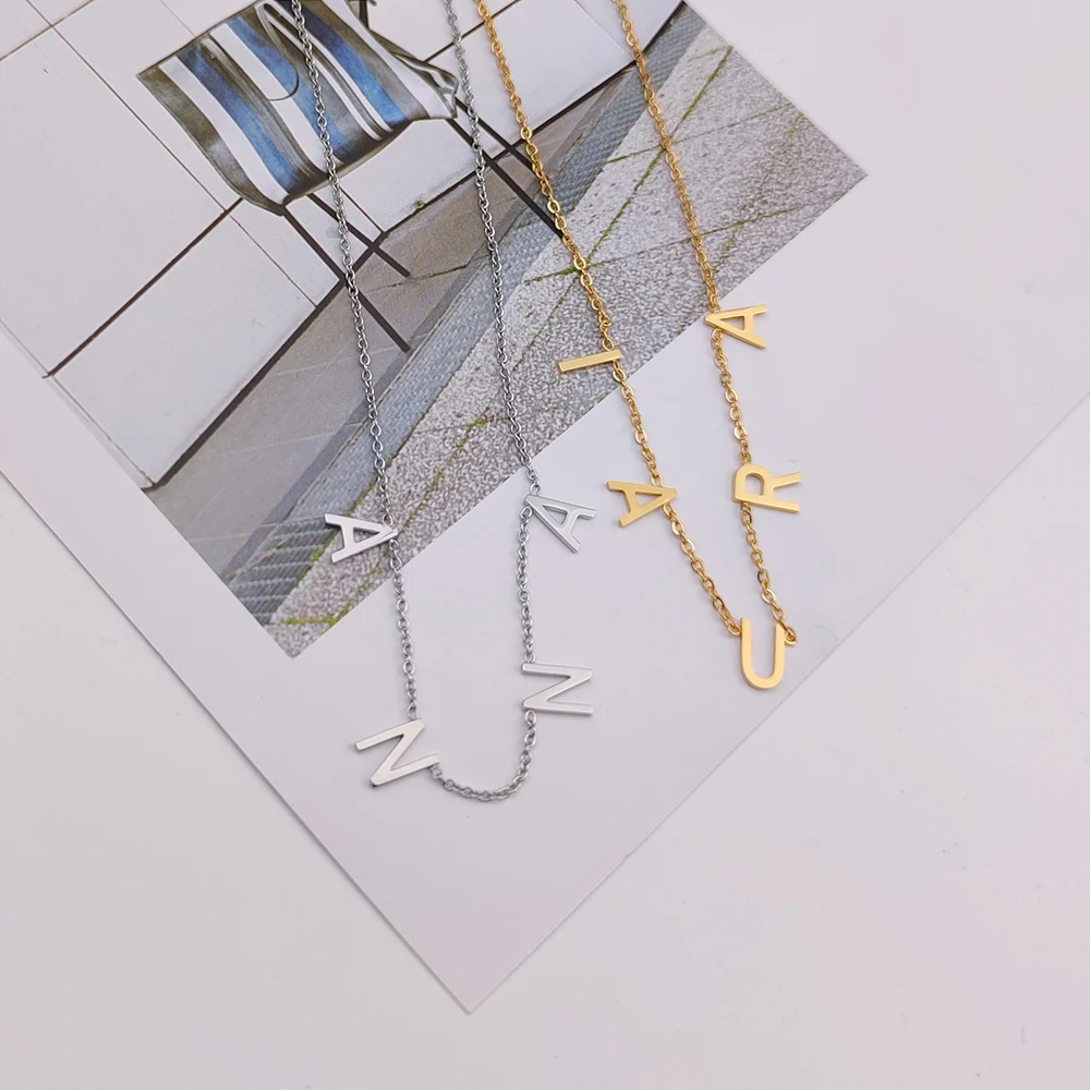 Изящное персонализированное ожерелье с именем из нержавеющей стали | Украшения и