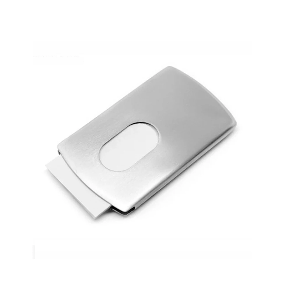 

1Pcs HOT Stainless steel hand-push type business card caseMetal stainless steel business card case