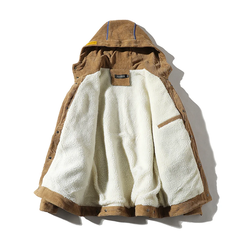 

FOJAGANTO Men Winter Jackets Warm Parkas Male Coats Fleece Outwears Men Clothing Windbreaker Sportswear Fashion Hooded Jacket