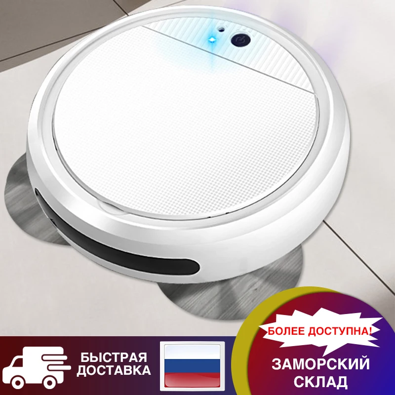 

Robot Vacuum Cleaner Sweep&Wet Mopping Disinfection For Hard Floors&Carpet Run 60mins USB Charge Washing Robot Vacuum Cleaner