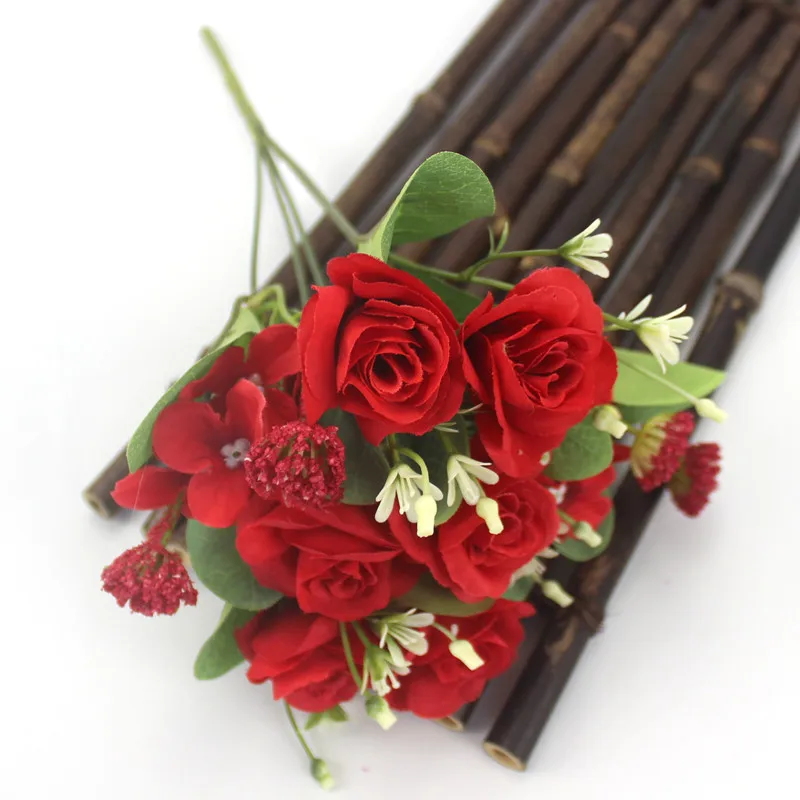 Искусственные розы белые шелковые пионы высокое качество небесно-голубая