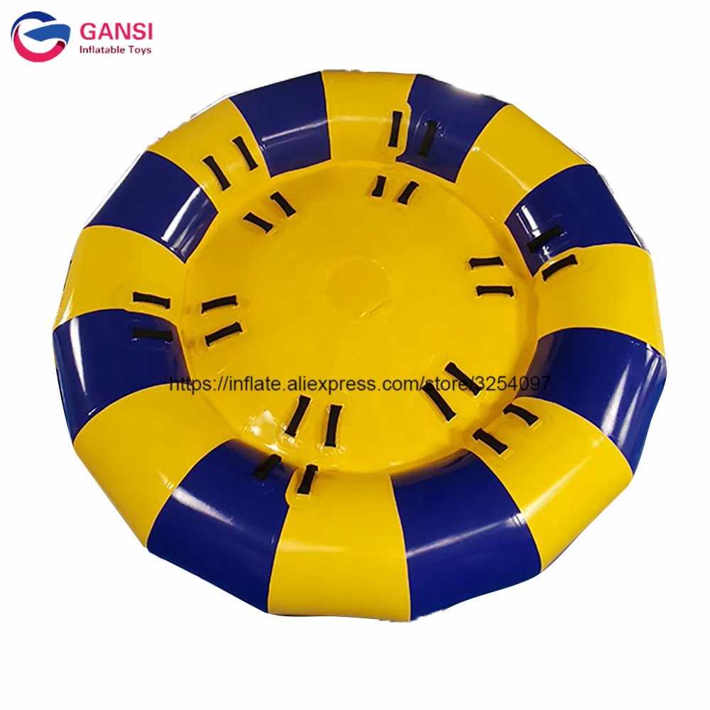 Water play equipment inflatable flying disco boat 3m inflatable crazy UFO towable for ocean game
