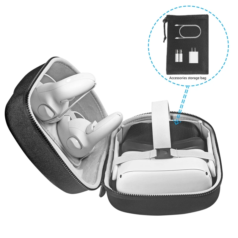 

Portable Hard EVA Pouch Protective Cover Storage Bag Box Carrying Case for -Oculus Quest 2 VR Headset and Accessories