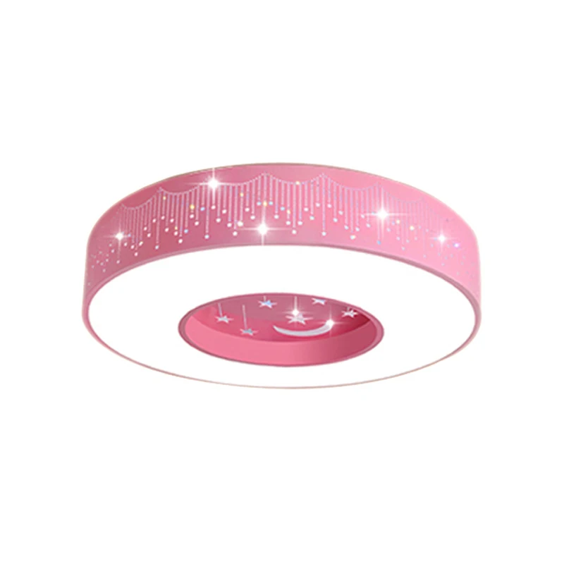 

Modern Simple LED Ceiling Lights Moon and Star Round Macaron Foyer Kids Room Pink Blue Mounted Lamp Baby LED Lighting Fixture
