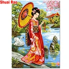 Для ручной алмазной росписи для женщин, японская Алмазная вышивка, 5D сделай сам, полная квадратная Круглая Мозаика, кимоно для девушек, декоративный дом