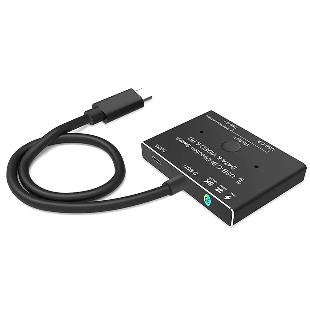 

KVM USB C двухсторонний Переключатель 1x 2/2x1 8K30HZ 100W 10gbps удлинитель для ПК монитора мобильный телефон Multi-source с концентратором Type C