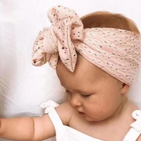large bow baby headband kids hollow out cotton solid turban for children hair accessories newborn photo props infant headwrap