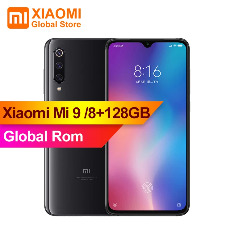 Смартфон Xiao mi 9 с глобальной прошивкой 8 ГБ 128 6 39 дюйма Восьмиядерный процессор