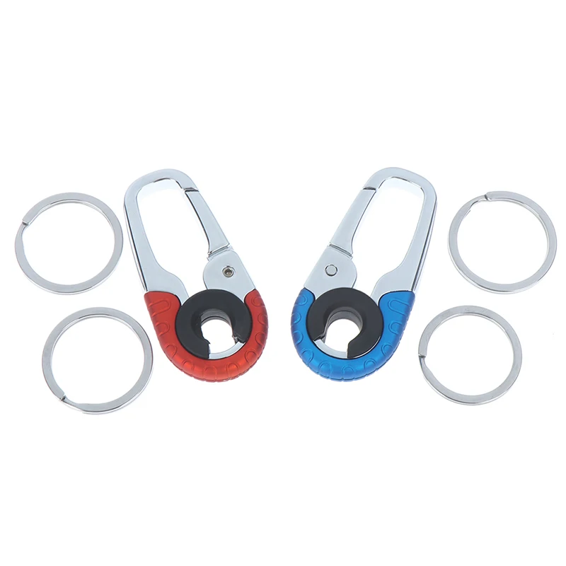 

1 шт. портативный открытый металлический брелок для ключей с крючком Пряжка из нержавеющей стали карабин для скалолазания случайный (красны...