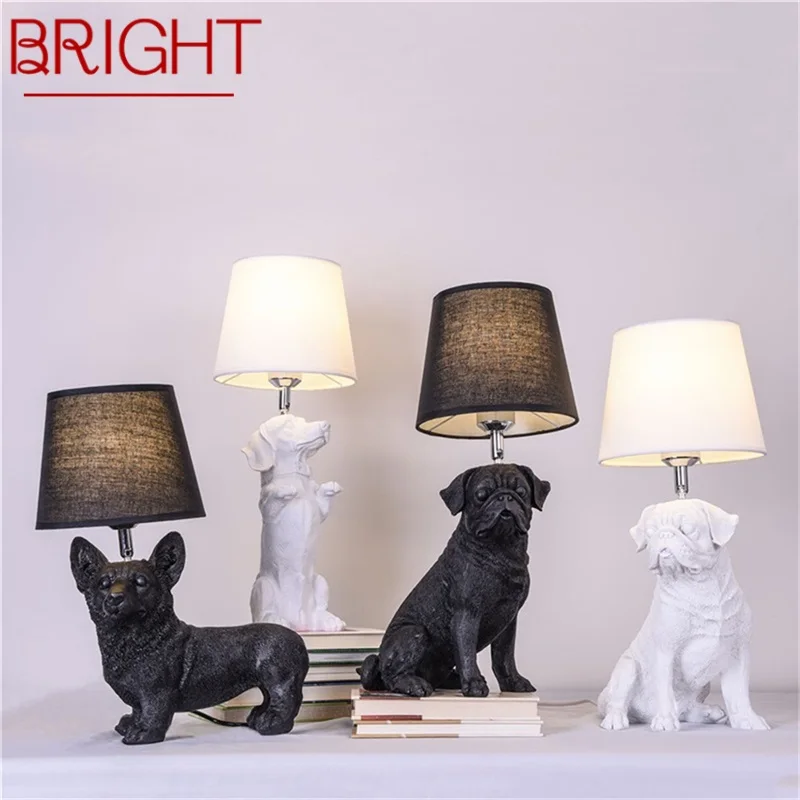 

BRIGHT Table Lamps LED Resin Modern Nordic Creative Cartoon Dog Decoration Desk Light For Home