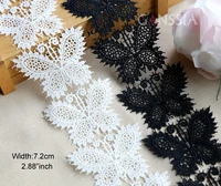 1yard width7 2cm butterfly lace fabric laces trim ivory white black for ribbon wedding dress skirts diy decorationss 2388