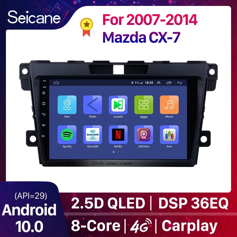 Seicane 2DIN DSP Android 10.0 Car GPS Navigation Radio Multimedia Player For 2007 2008 2009 2010 2011-2014 MAZDA CX-7 cx7 cx 7