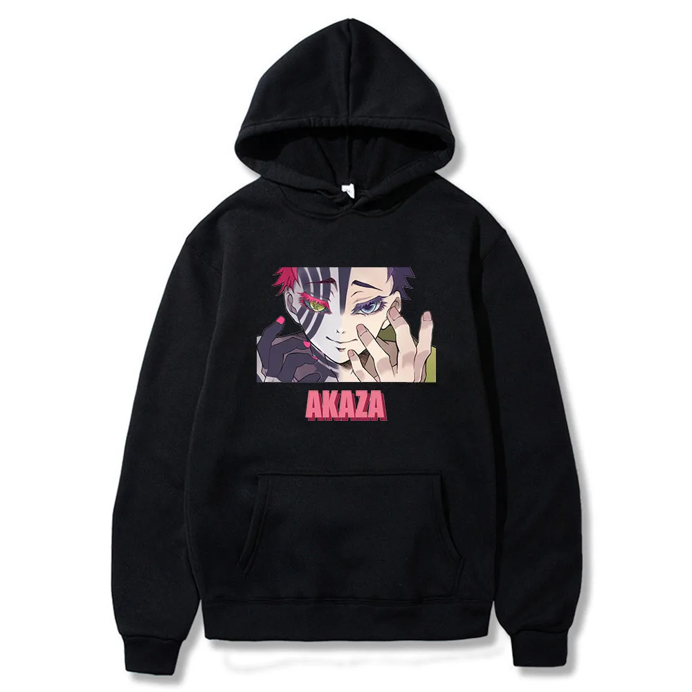 

Hot Anime Hoodies Demon Slayer Manga Kyoujurou Akaza Print Unisex Oversized Sweatshirt Cool Men Pullover Sweatshirt Streetwear