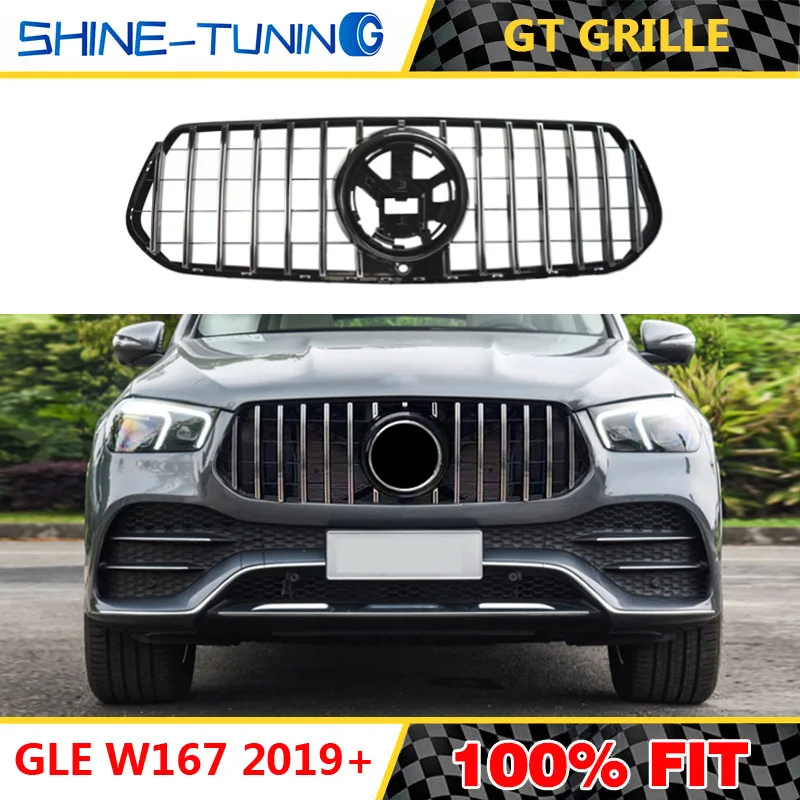 Передняя решетка подходит для mercedes GLE W167 GT R AMG GLE300 GLE350 GLE400 GLE450 2019 + без