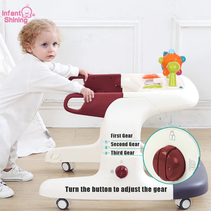 Детские блестящие детские ходунки с колесом для обеденного стула автомобиля