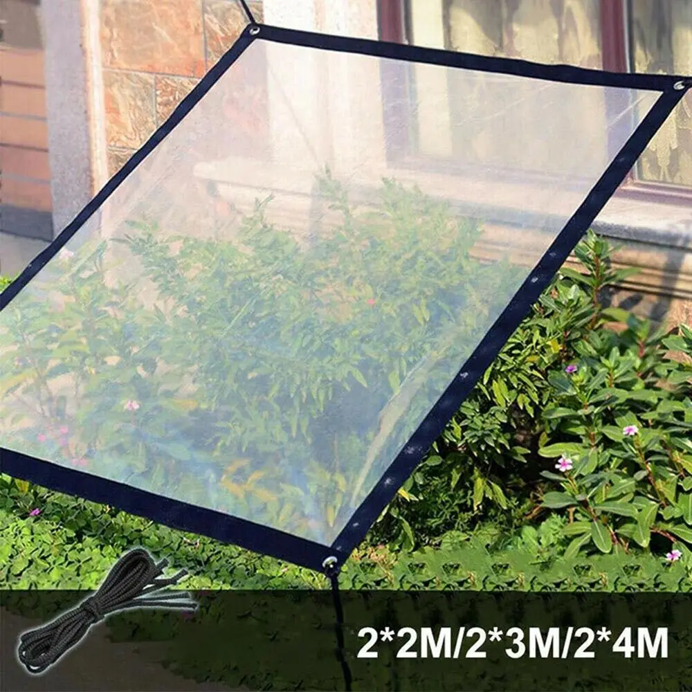 

2x2M 2x3M 2x4M Transparent Rainproof Shade Cloth Tarpaulin Waterproof Rainproof Tarp Cover Tent Shelter For Balcony Garden Plant