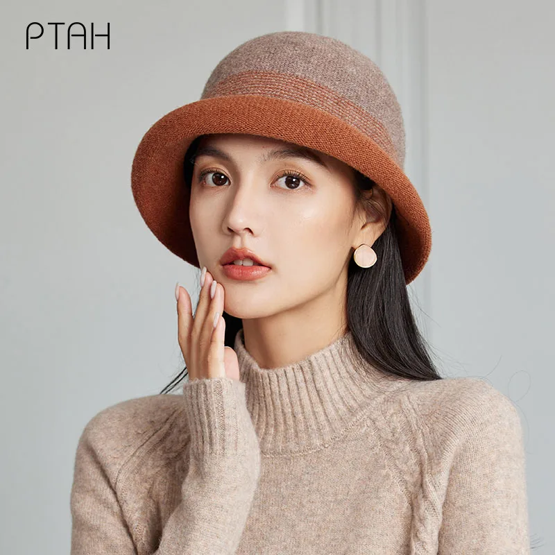 Женские шерстяные шляпы [PTAH] винтажные в британском стиле для церкви элегантные