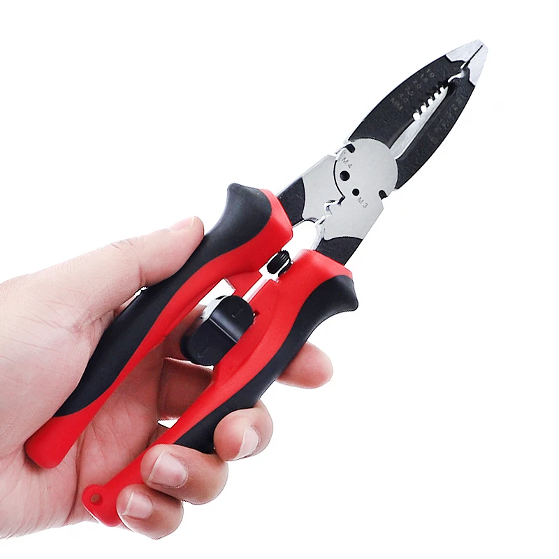 

Wire Stripper 8" Crimping Pliers for Cutting Wire & M3/M4 Bolt #55 High Carbon Steel Multifunction Tool