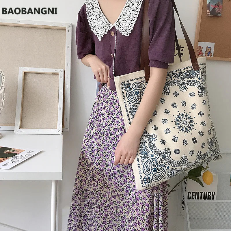 

Original Patterns Women Thick Canvas Shoulder Bags Big Casual Tote Cotton Cloth Handbag Eco Large Shopping Bags For Girls