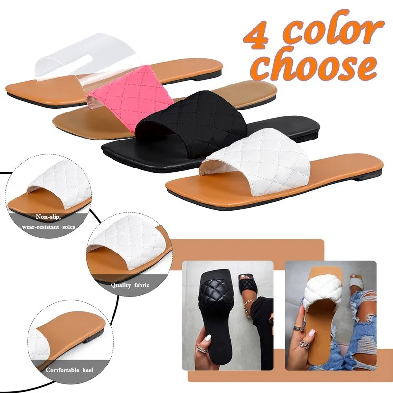 

Sandals Women Fashion Style Summer Shoes for Women Flat Sandals Rubber Shoes Leather Slides Plus Size Wonmen's Slippers