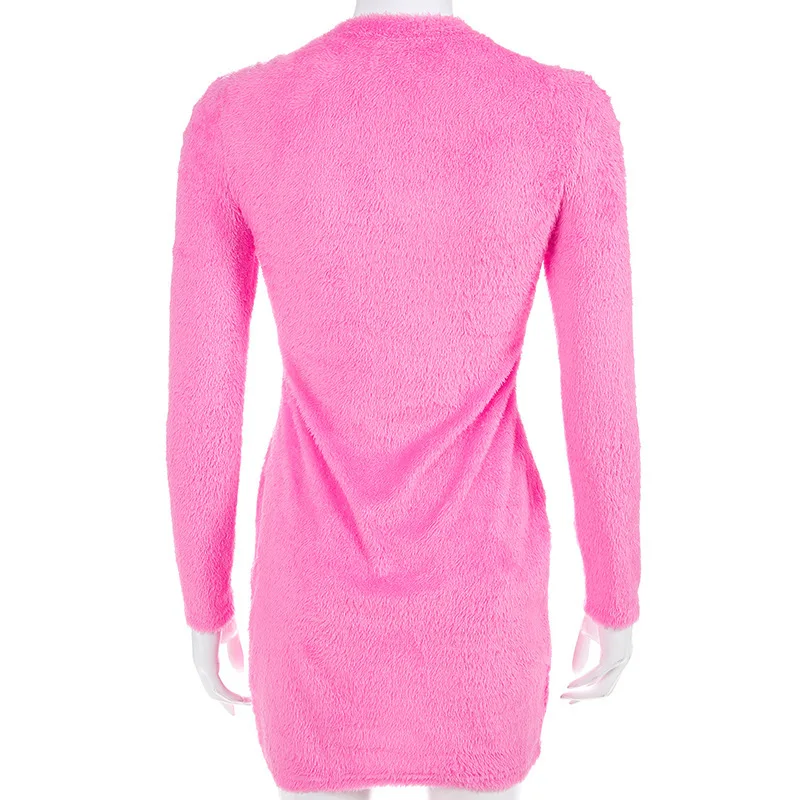 

New Fashion Winter Warm Women Ladies Bodycon Long Sleeve Knitted Sweater Party Casual Slim Jumper Mini Dress