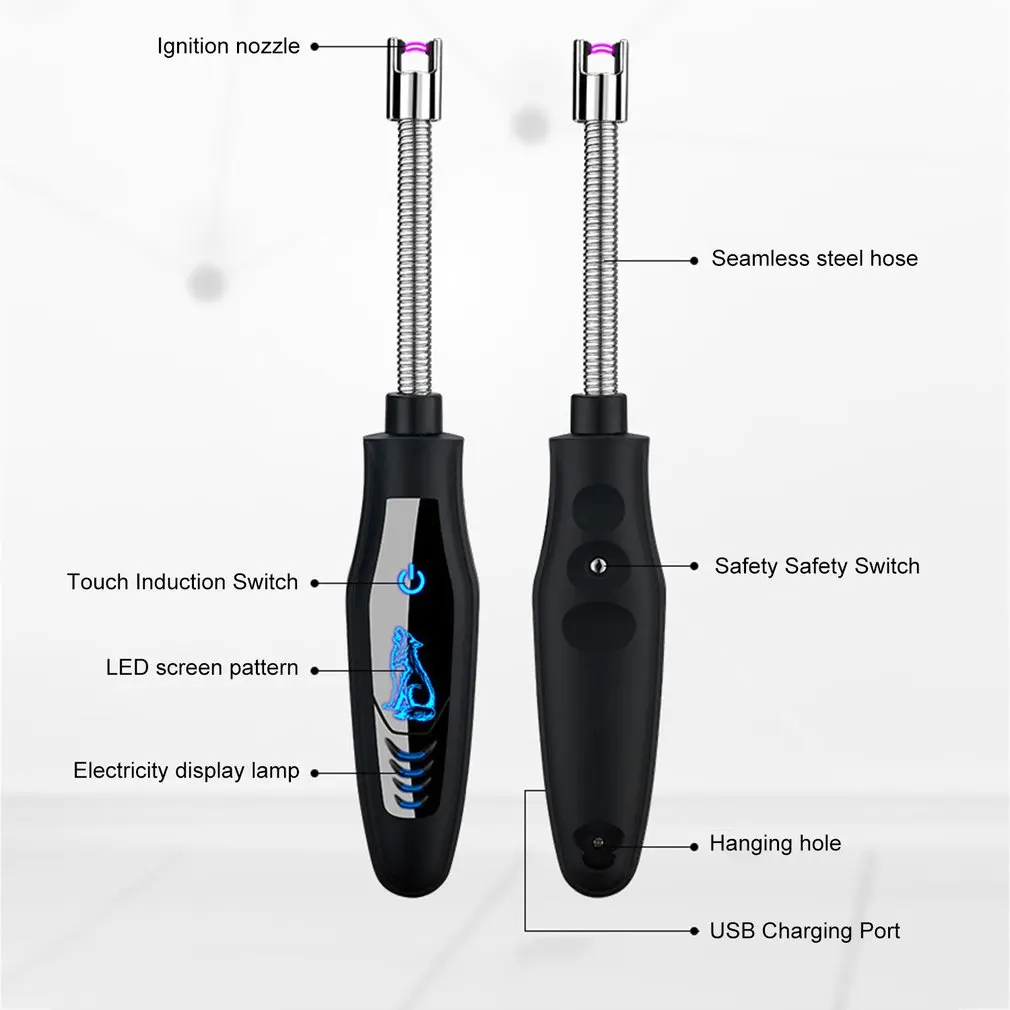 Перезаряжаемая USB кухонная Зажигалка Ветрозащитная Электронная зажигалка