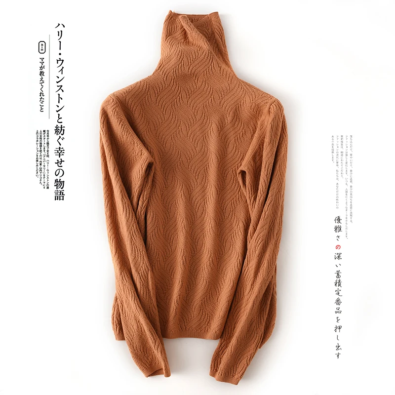 Autumn and winter new pile of high collar dark knit pullover women ALKMENE sexy fashion slim bottoming sweater women - Цвет: Оранжевый