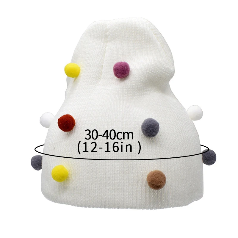 Cute Baby Hats With Colorful Pom Poms Knitted Push Turban Beanie Warm Caps Soft Hat For Newborn Girls Boys Bonnet Autumn Winter | Детская