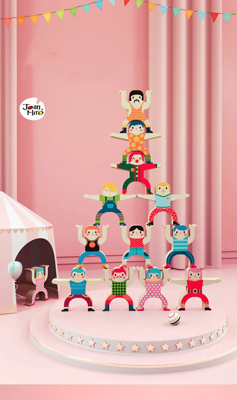 

Merlot Hercules Jenga Building Blocks Stack height family games Children's puzzle balance Hands on Toy Wooden Building Blocks