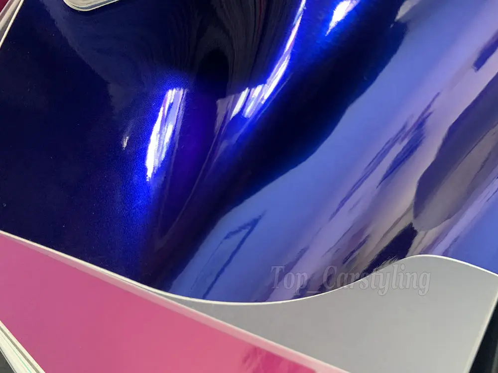 Синяя блестящая виниловая обертка металлик пленка для всего автомобиля покрытие