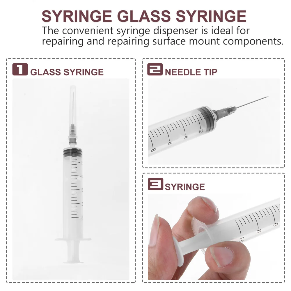 

10ml Clean Glass Soldering Paste Soldering Flux Syringe with Needle