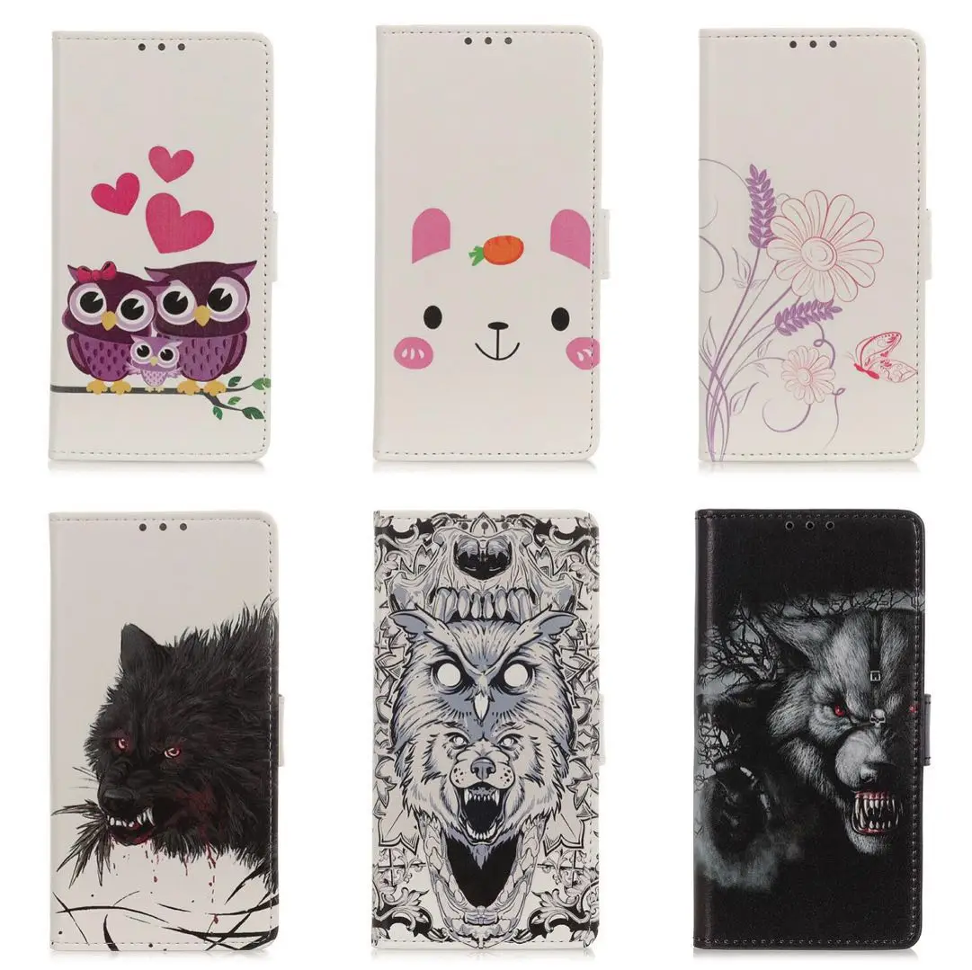 

Painted Flip Leather Phone Case For OPPO RENO 3 4 5 5F 5Z Youth PRO PLUS LITE ACE 2 Card Package Wallet Shockproof Cover Cases