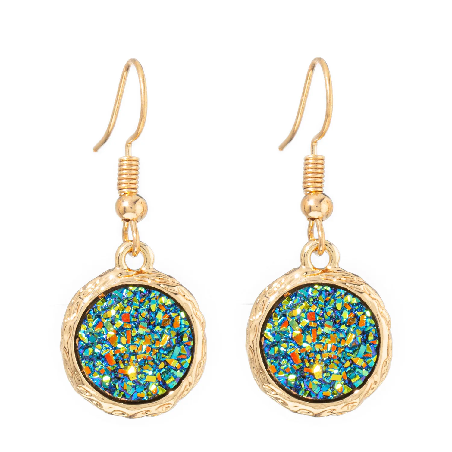 

2021 Hot Sale Bohemian Resin Zircon Earrings Popular Imitation Crystal Pendant New Korean Fashion Jewelry for Women Wholesale