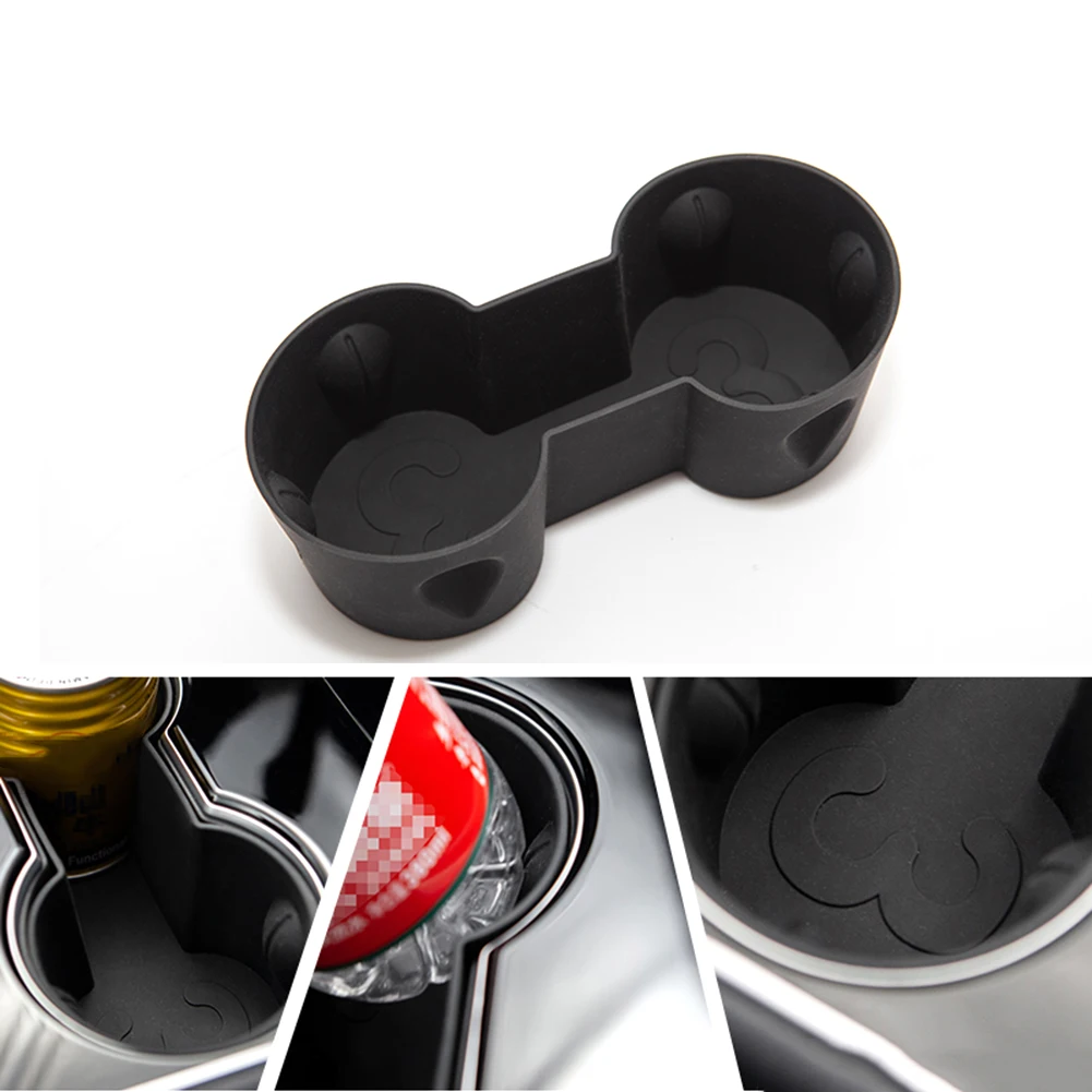 

Silicone Rubber Cup Holder Insert Center Console Cup Beverage Organizer for Tesla Model 3 Interior Accessories