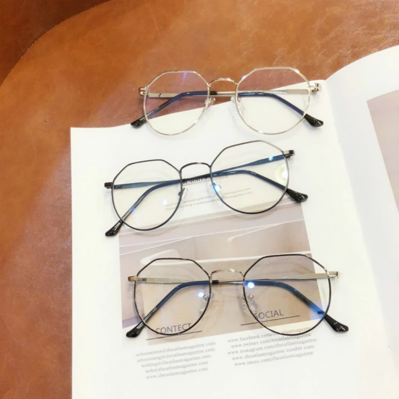 Ретро Круглые глазки для женщин Близорукость Оптические очки металлические