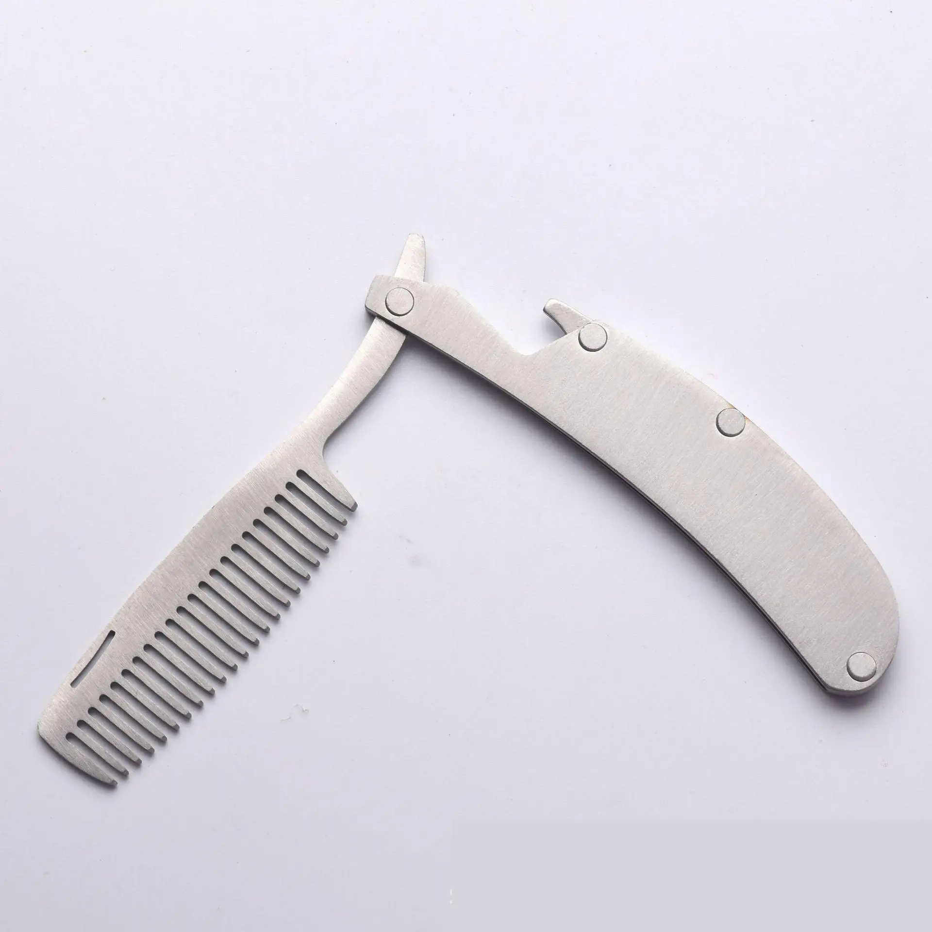 

Mini hairdressing folding comb stainless steel stainless steel styling care comb men's beard folding portable beard comb beard