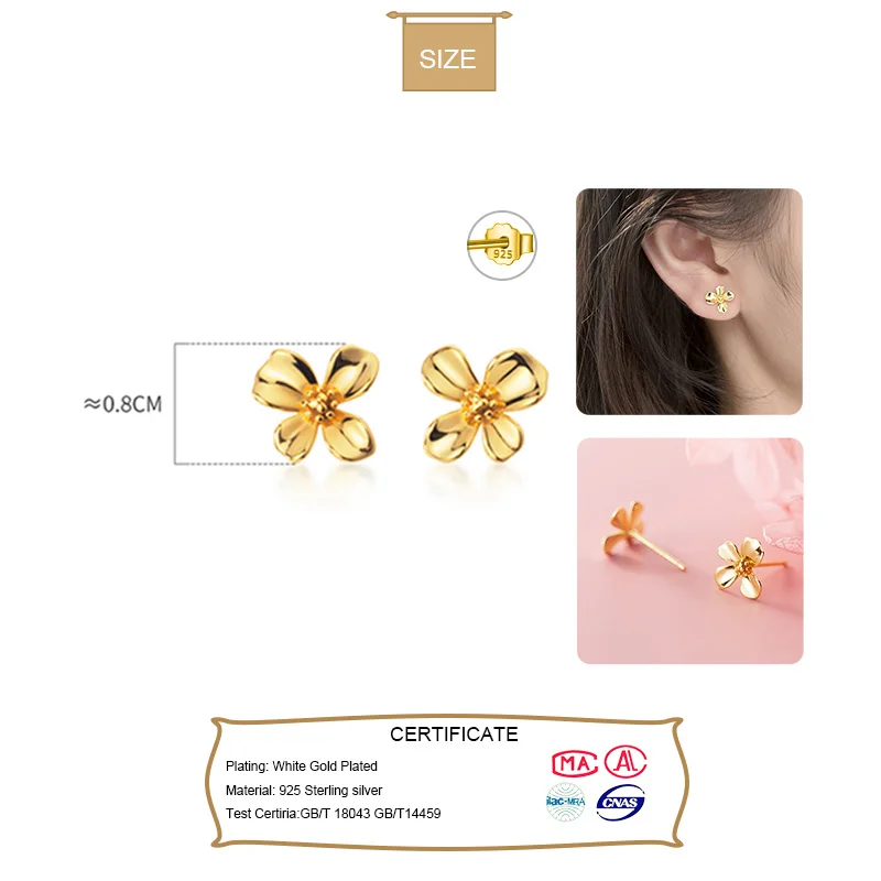 Trustdavis минималистичные серьги гвоздики из стерлингового серебра 925 пробы модные