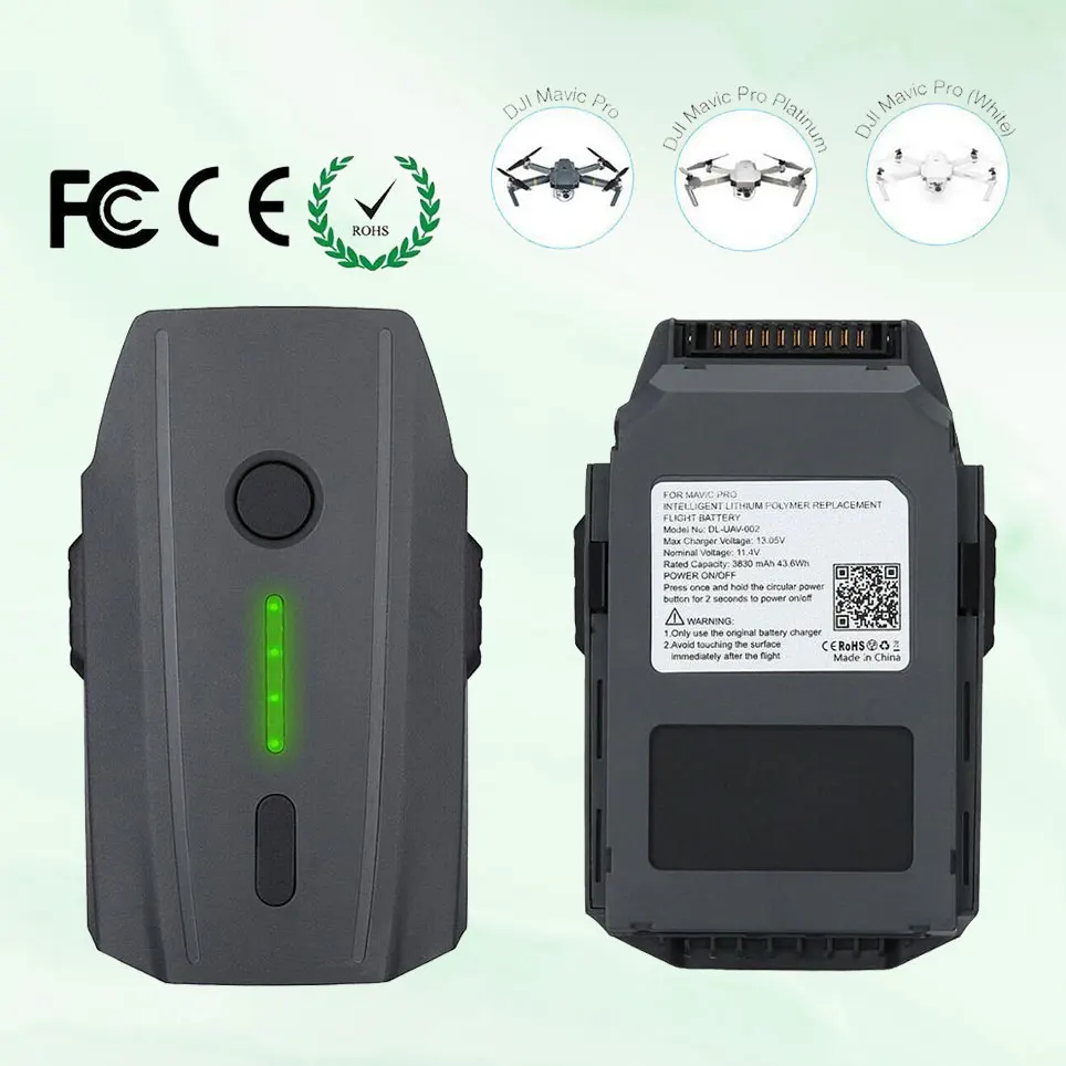 

Mavic Pro, platine, blanc, vol Intelligent, LiPo 3S батарея, 3830mAh Wb, 1/2 штук