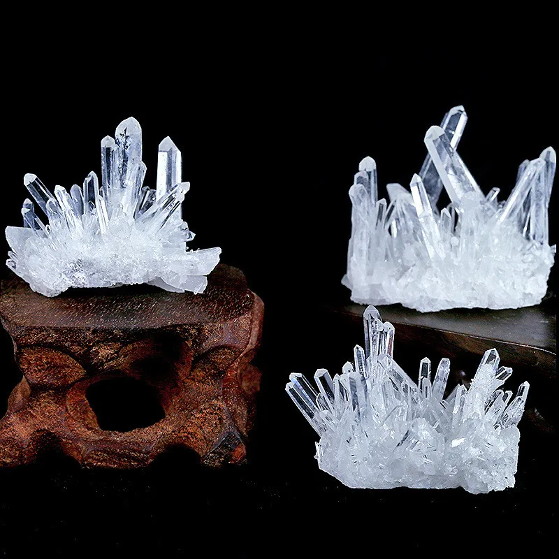 

1PC Natural Crystal Cluster Raw Quartz White Reiki Healing Stones Crystal Point Specimen Home Decoration Raw Crystals Minerales