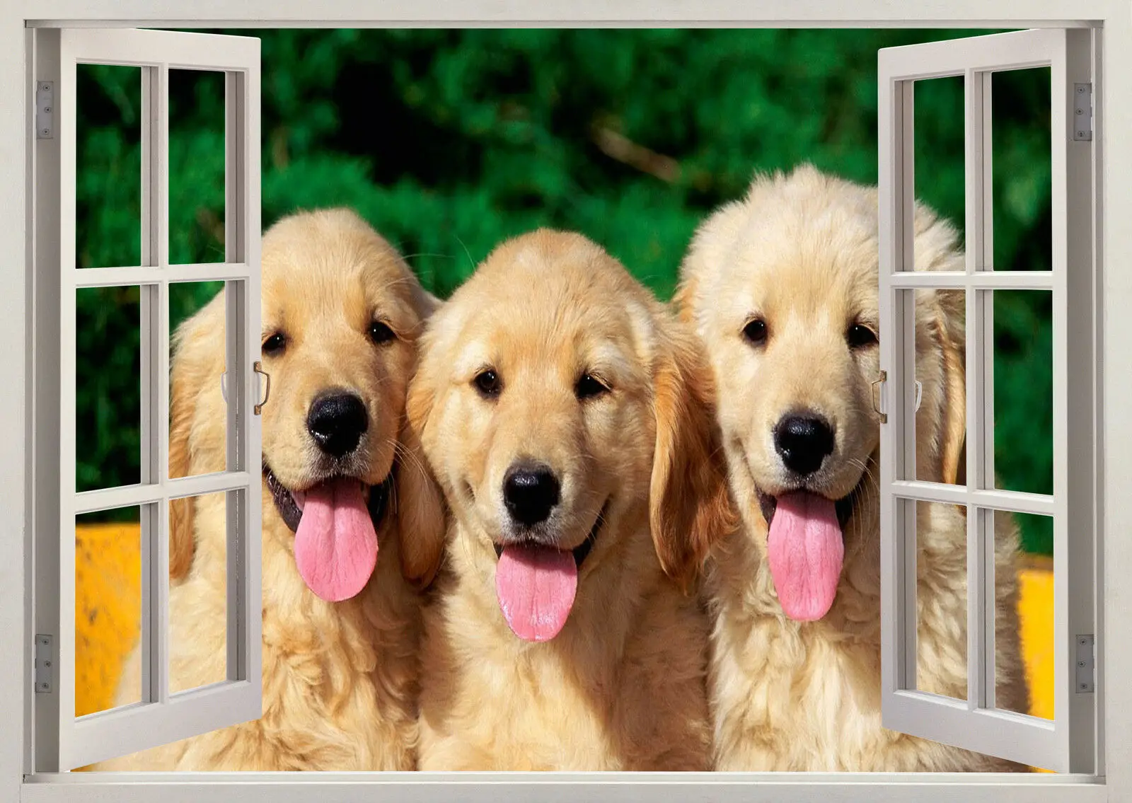 Шелковый постер с изображением собаки милого щенка мопса окна художественного